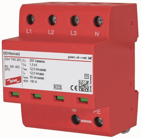 941400 DEHNshield DSH TNS 255 kombinovaný svodič 12,5kA typ 1+2 4p 1