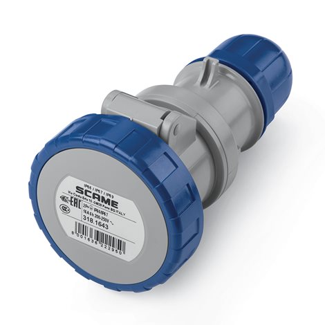 318.3243 Zásuvka (spojka) kabelová OPTIMA - 2P+E, 32A, 6h/200-250 V, 50/60 Hz, IP67 1