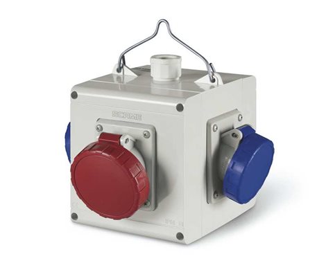 623.1223 Energetická kostka se zásuvkami - 1x32A/5p, 1x16A/5p, 2x230V