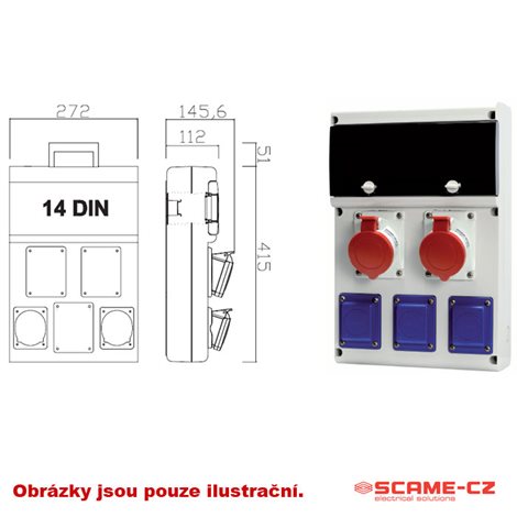 632.31122-112F2 Zásuvková rozvodnice s chráničem 1