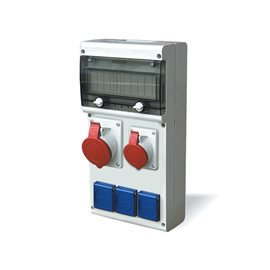 632.312W Zásuvková rozvodnice nejištěná řady 632 5x zásuvka - zás.: 1x32A/5p, 1x16A/5p, 3x230V