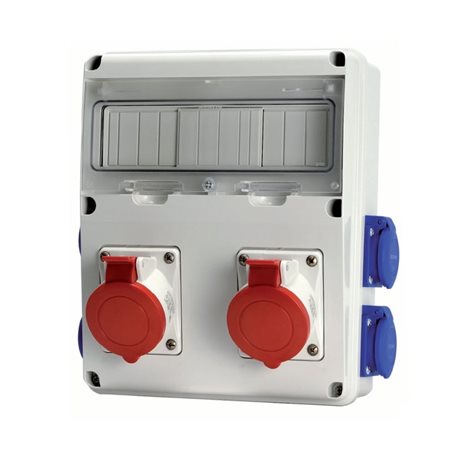 633.11WW Zásuvková rozvodnice nejištěná řady ENERBOX 6x zásuvka - zás.: 2x16A/5p, 4x230V
