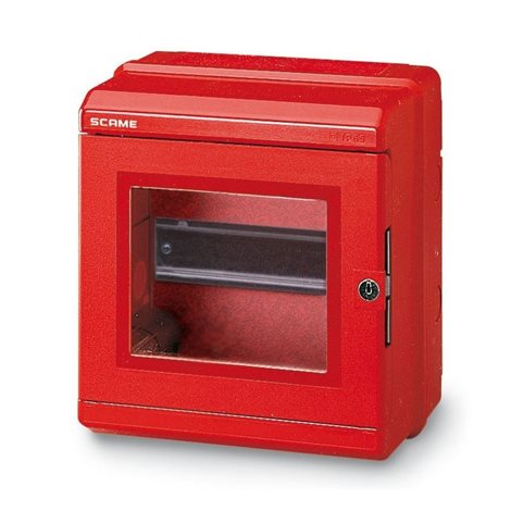 676.35201 Rozvaděč na omítku v červeném provedení s lištou DIN 205x220x140mm - IP65
