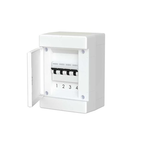 678.1004.BW Přístrojová skříň nástěnná DINAMIC IP40 4moduly, bíle dveře, bez svorkovnice N a PE