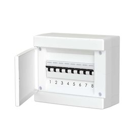 678.1008.BW Přístrojová skříň nástěnná DINAMIC IP40 8modulů, bíle dveře, svorkovnice N a PE