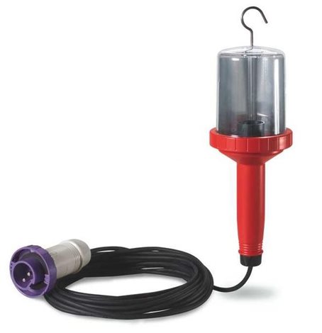 770.405 Přenosná lampa s vypínačem - E27, max. 60 W, kabel 5 m - IP65, vidlice 24V/2p