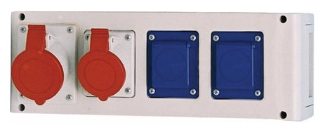 634.3122/4 Zásuvková rozvodnice bez jištění řady 634 - zás.: 2x230V, 1x16A/4p, 1x32A/4p 2