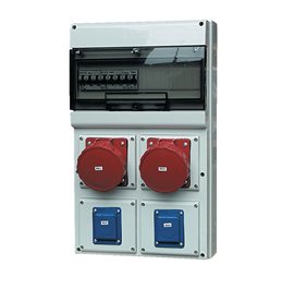 632.3122 Zásuvková rozvodnice nejištěná řady 632 4x zásuvka - zás.: 1x32A/5p, 1x16A/5p, 2x230V