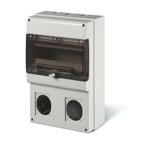 672.3300 Prázdná zásuvková skříň DOMINO IP66 - 12 DIN, 2xotvor pro 16/32A OPTIMA 2