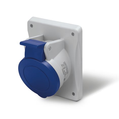 413.1663 Zásuvka vestavná OPTIMA, šikmá - 2P+E, 16A, 6h/200-250 V, 50/60 Hz, IP44/IP54