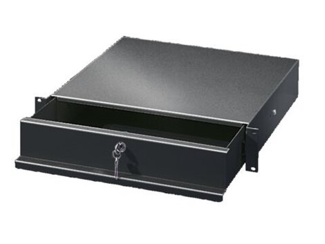 5502305 Zamykatelný šuplík 2U, RAL 9005 pro 19´´