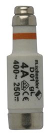 pojistka D01 4A gG 400V AC E14