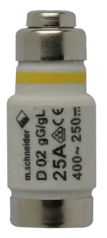 pojistka D02 25A gG 400V AC E18