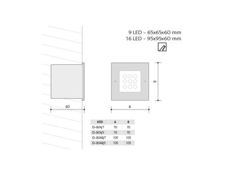 ID-B04B/T INDEX 16 LED teple bílá 2
