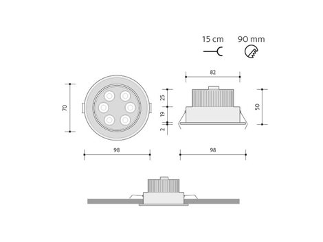 KVL-6T/AL VP LED 6*1W 350mA teplá 2