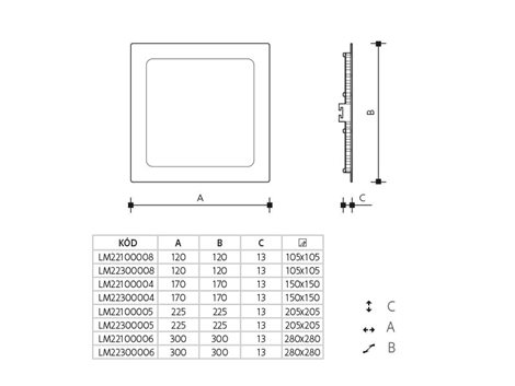 LM22300005 LED DOWNLIGHT THIN 18W hranatý 4000K 2