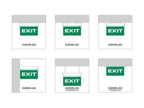 PN35200004 EUROPA LED KOMPLET nouzové svítidlo s piktogramem šipka dolů 2