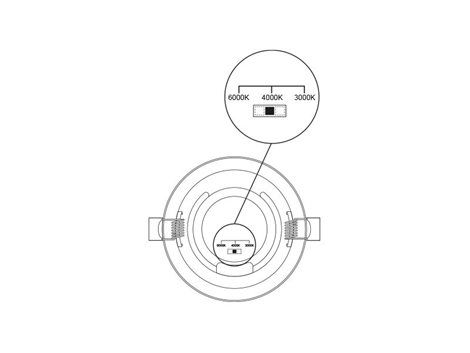PN22400004 LED DOWNLIGHT vestavné svít.kulaté 24W,2160lm,3000-6000K,IP44,bílá,24cm 5