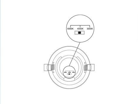 PN22400010 LED DOWNLIGHT vestavné svít.kulaté 12W,1080lm,3000-6000K,IP44,černá,17cm 5