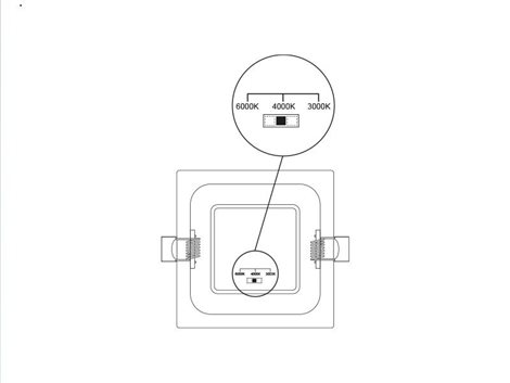 PN22400016 LED DOWNLIGHT vestavné svít.hranaté 24W,2160lm,3000-6000K,IP44,černá,22x 22cm 5