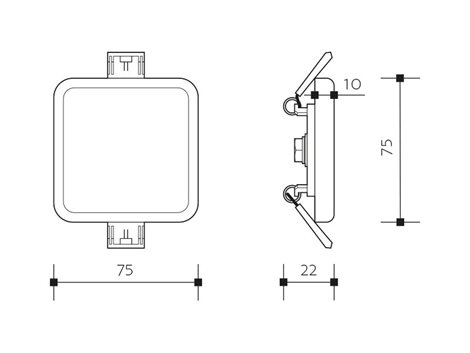 PN14100010 LED DOWNLIGHT SQUARE IP66 6W 3000K 4