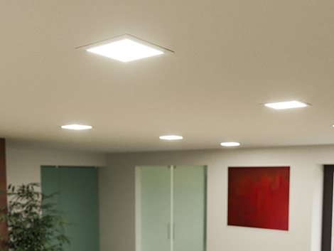 PN22400008 LED DOWNLIGHT vestavné svít.hranaté 24W,2160lm,3000-6000K,IP44,bílá,22x 22cm 4