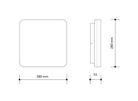 PN31400002 ADAM 280 stropní svít.LED max.23,5W, max.2350lm, 3000-6000K, IP54, hranaté 3