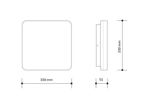 PN31400003 ADAM 330 stropní svít.LED max.29,5W, max.2950lm, 3000-6000K, IP54, hranaté 3