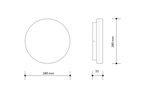 PN31400005 EVA 280 stropní svít.LED max.23,5W, max.2350lm, 3000-6000K, IP54, kulaté 6