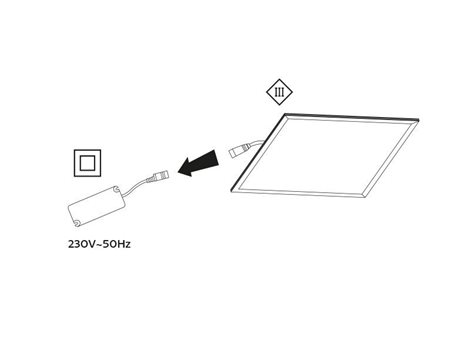 PN22300005 LED PANEL THIN 600x600 40W 4000K UGR vestavný 3