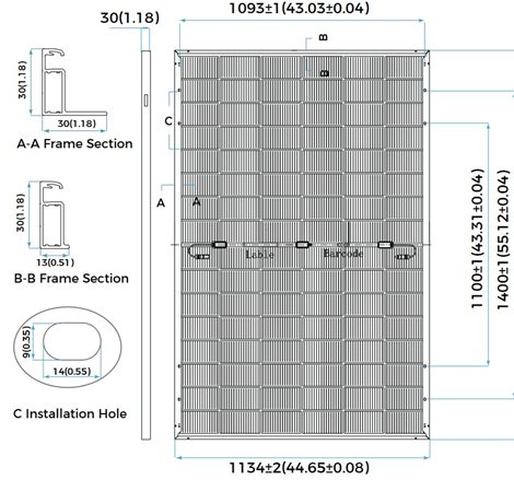 Fotovoltaický panel RUNERGY HY-DH96N11B-450Wp, bifaciální, celočerný (1762×1134×30mm, 25kg) 2