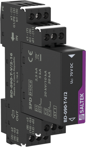 BD-090-T-V/2-16 svodič bleskových proudů pro 2 2-žilové telekomunikační nebo signál. linky