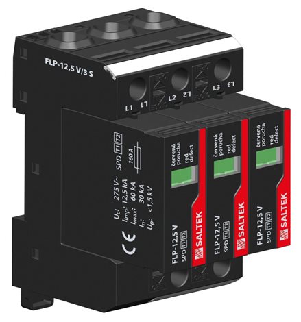 FLP-12,5 V/3 S svodič bleskových proudů a přepětí TN-C s dálkovou signaliza