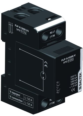 FLP-A100N VS/NPE svodič pro zapojení mezi N a PE, vhodné pro systém TT (v sestavách  3+1),
