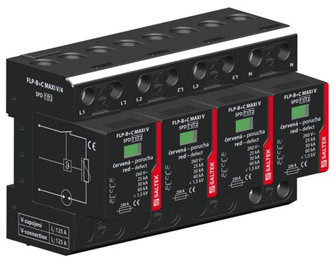 FLP-B+C MAXI V/4 kombinovaný svodič bleskových proudů a přepětí TN-S
