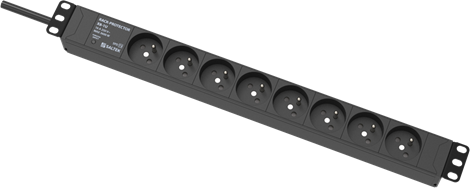 RACK-PROTECTOR-X8-1U vícenásobné zásuvky s přepěťovou ochranou pro montáž do 19' stojanů