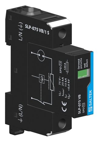 SLP-075-VB/1S kombinovaný svodič přepětí, vhodné pro systémy TN a TT s napětím do 75 V AC