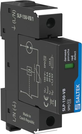 SLP-150-VB/1 kombinovaný svodič přepětí, vhodné pro systémy TN a TT s napětím do 150 V AC