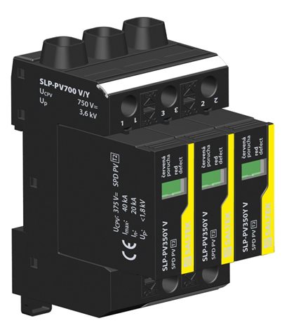 SLP-PV700 V/Y svodič přepětí fotovoltaiky do 700V DC SPD PV typu 2