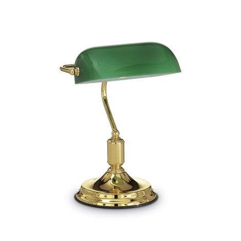 LAWYER TL1 stolní lampa 1x E27 60W bez zdroje IP20, mosazná / zelené sklo 1