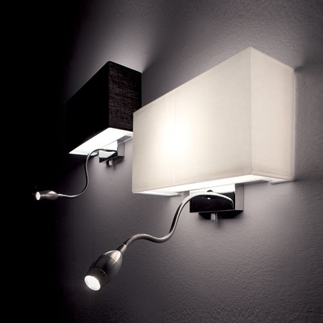 HOTEL AP2 nástěnné svítidlo 1xLED 1W 55lm 3000K + 1xE27 60W bez zdroje 32cm IP20, bílo-chromové 2