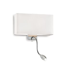 HOTEL AP2 nástěnné svítidlo 1xLED 1W 55lm 3000K + 1xE27 60W bez zdroje 32cm IP20, bílo-chromové