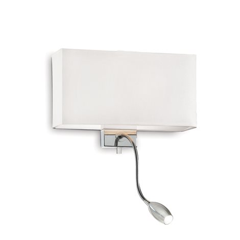 HOTEL AP2 nástěnné svítidlo 1xLED 1W 55lm 3000K + 1xE27 60W bez zdroje 32cm IP20, bílo-chromové 1