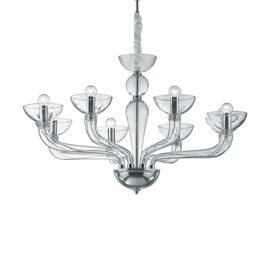 CASANOVA SP8 závěsné svítidlo 8x E14 40W bez zdroje 88cm IP20, čiré