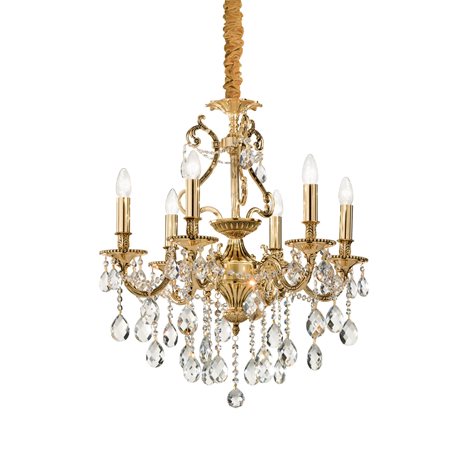 GIOCONDA SP6 závěsné svítidlo 6x E14 40W bez zdroje 62cm IP20, zlaté 1