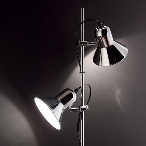 POLLY PT2 stojací lampa 2x E27 60W bez zdroje 154cm IP20, chromové 2