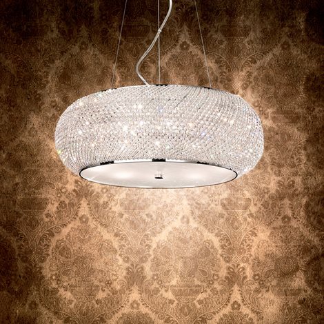 PASHA' SP10 závěsné svítidlo 10x E14 40W bez zdroje 55cm IP20, chromové 2