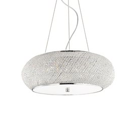 PASHA' SP10 závěsné svítidlo 10x E14 40W bez zdroje 55cm IP20, chromové