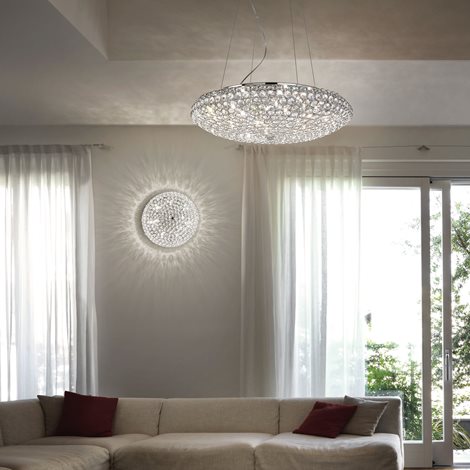 KING SP12 závěsné svítidlo 12x G9 LED 3W 370lm 3000K 65cm IP20, chromové 2