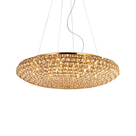KING SP12 závěsné svítidlo 12x G9 LED 3W 370lm 3000K 65cm IP20, zlaté 1